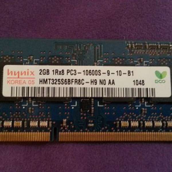 Hynix 2GB PC3-10600S NOTEBOOK RAM