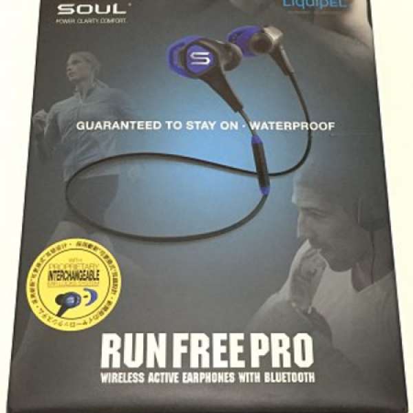 香港行貨 Soul Run Free Pro 藍芽無線運動耳機 (藍色) 99.9%新