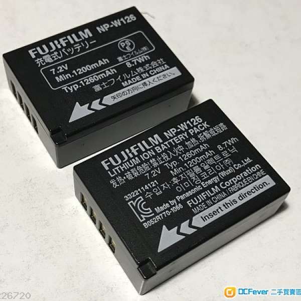 Fujifilm NP-W126 原廠電池 Xpro1/2,XT1/2,Xe1/2