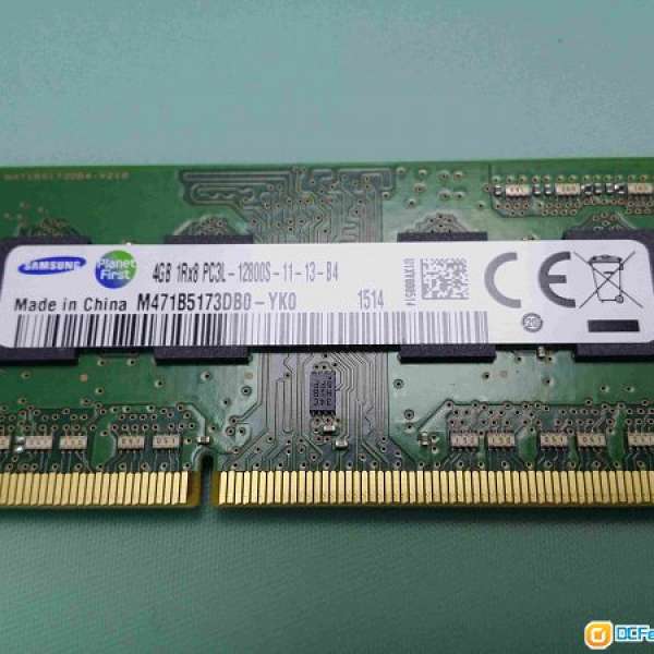 Samsung 4G DDR3L SODIMM Notebook Ram
