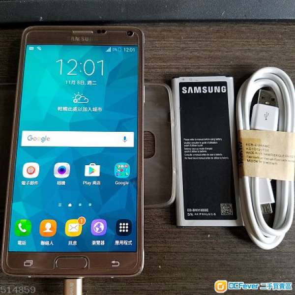 放Samsung Note 4單卡N910U 金色機連套加多粒原裝電90%新