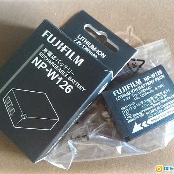 Fujifilm 富士原廠電池 NP-W126 (For X-T10/X-E1/X-M1T10/X-PRO) 95%新，有盒