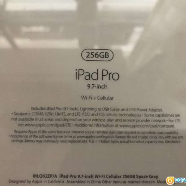 全新 Apple iPad Pro 9.7 wifi + 4G LTE  256GB Gray 太空灰
