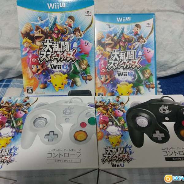 日版 Nintendo Wii U 任天堂大亂鬥 連2個 gc controller 連原裝大亂鬥8人對戰用既a...