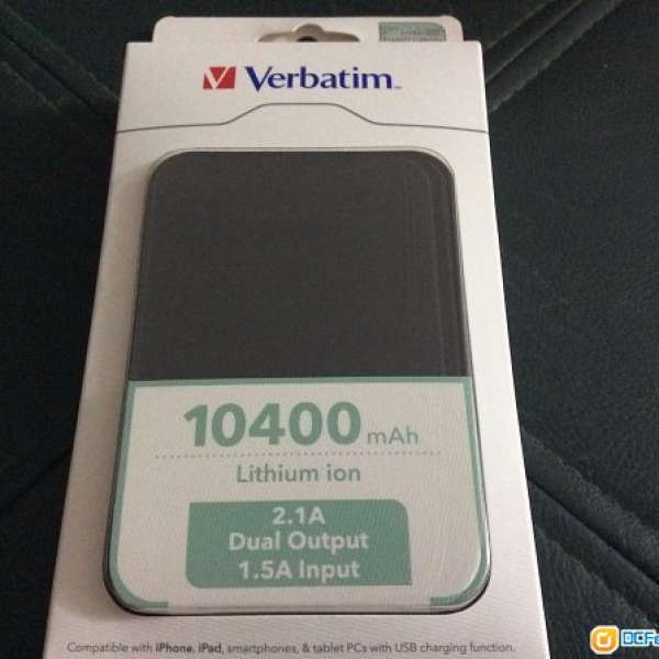 全新Verbatim 10400mAh 兩組輸出。行動電源(尿袋）