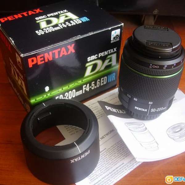 ( 新淨 ) Pentax SMC-DA 50 - 200mm f /4-5.6 ED WR ( 有box 連 hood )