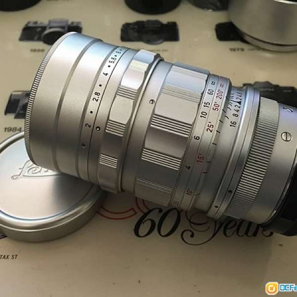 90-95% New Leica M 90mm f/2 Summicron Chrome lens