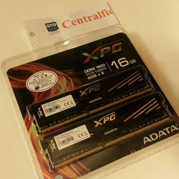 全新 ADATA DDR3 1600 CL9 8GBx2=16GB Gaming Kit Ram 永久保用