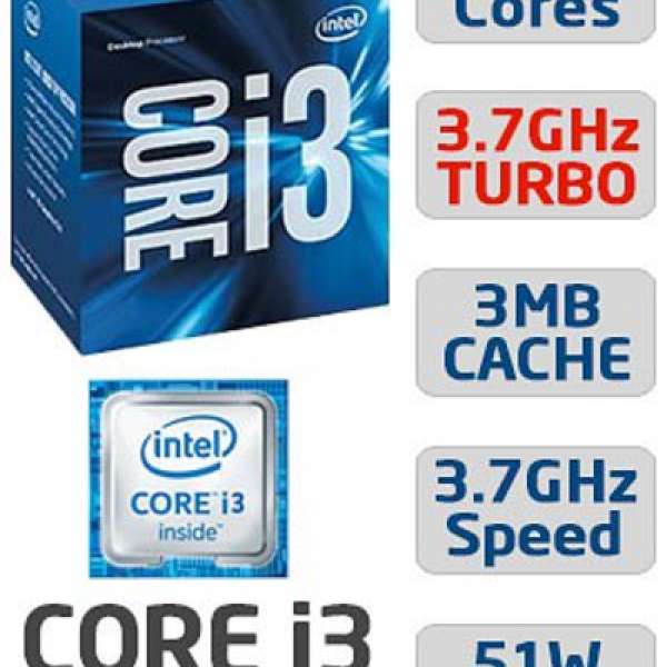 Intel i3-6100 i3 6100 盒裝只用左2個月