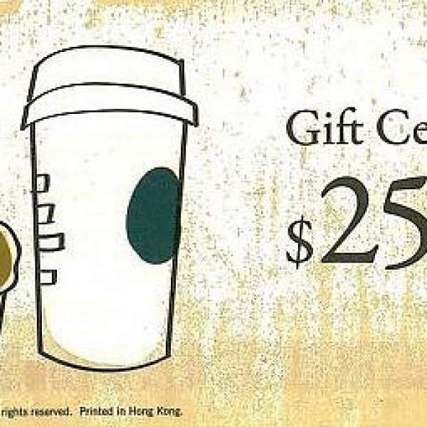 Starbucks coupon 星巴克現金券 $25 x 2