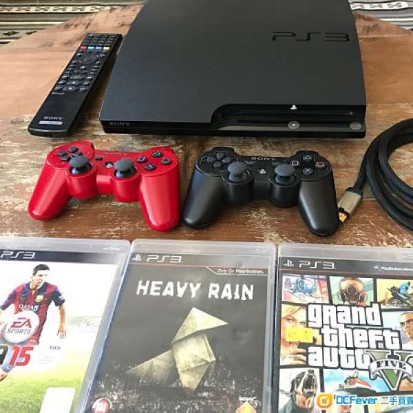 PS3 120G with 1 remote, 2 controllers and 3 games