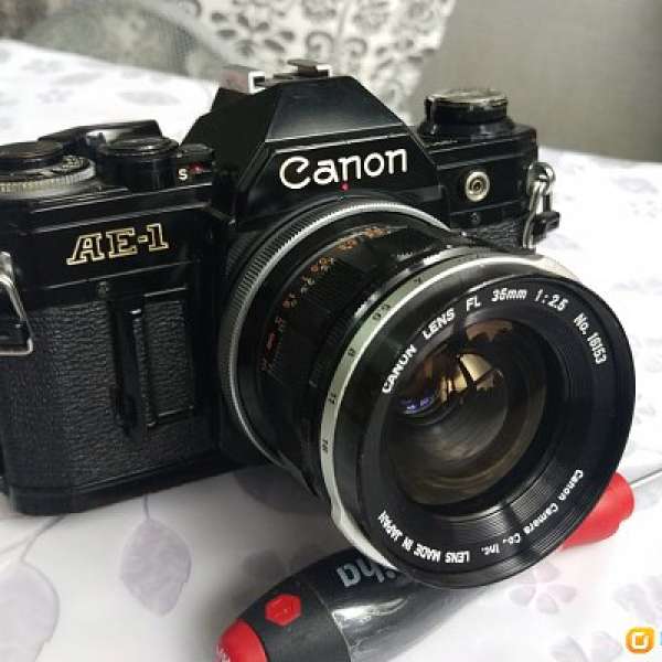 Canon A-1 & power winder & 35mm 2.5 FL 新手菲林機(連機身和鏡蓋)，套裝或散賣