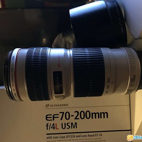 Canon EF70-200mm f/4L USM 小小白 85%新有盒有單有原裝鏡袋同hood行貨無保