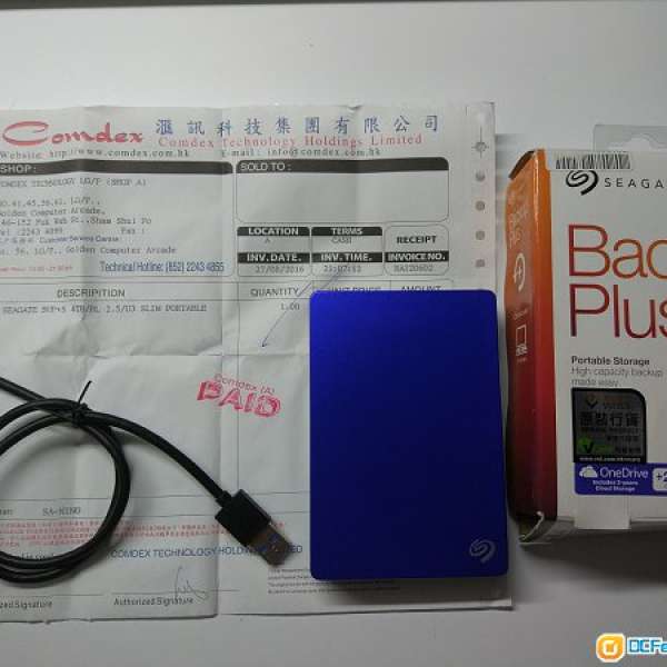 Seagate Backup Plus 4TB 2016年8月買 行貨有單有盒有保