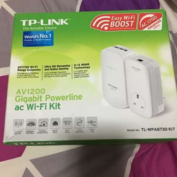 98%新 TP-LINK AV1200 Gigabit Powerline ac Wi-Fi Kit