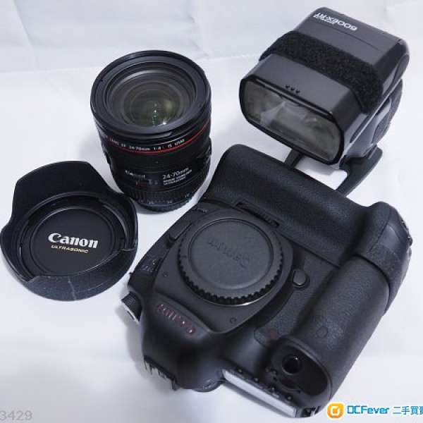 Set of used Canon 5D III 5d3  battery grip 24-70mm f/4 IS 600EX-RT 行貨
