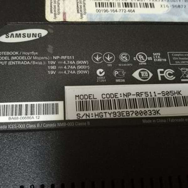 壞機 三星 Samsung RF511-S05HK Core i7