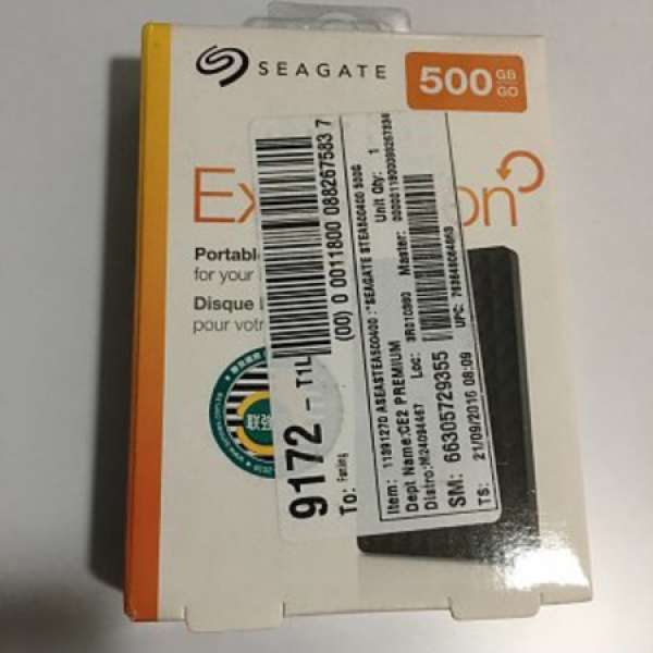 平售全新Seagate Expansion Portable Drive (500GB)