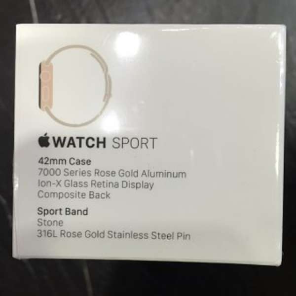 100%全新 Apple watch Sport *42MM 香港行貨 玫瑰金運動帶 ！*全新未開封！