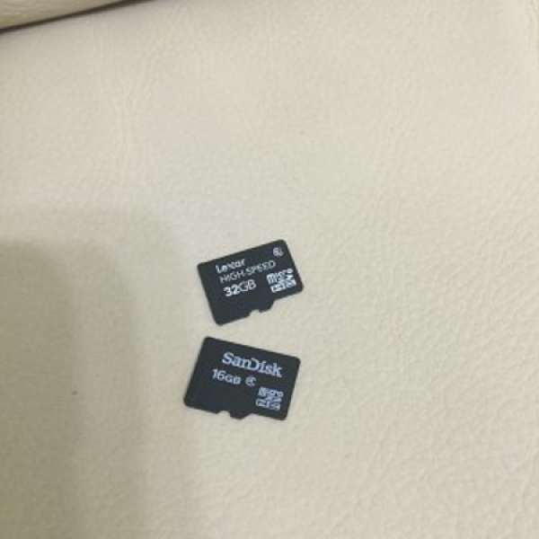Lexar High speed 32G + Sandisk 16GB microSD card 可郵寄