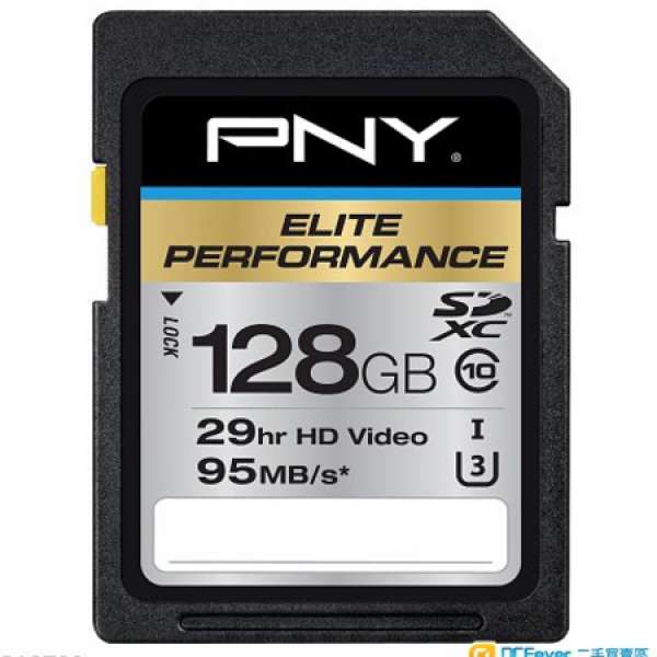全新PNY Elite Performance High Speed SDXC U3 95MB 128G (4K或旅行 必備)