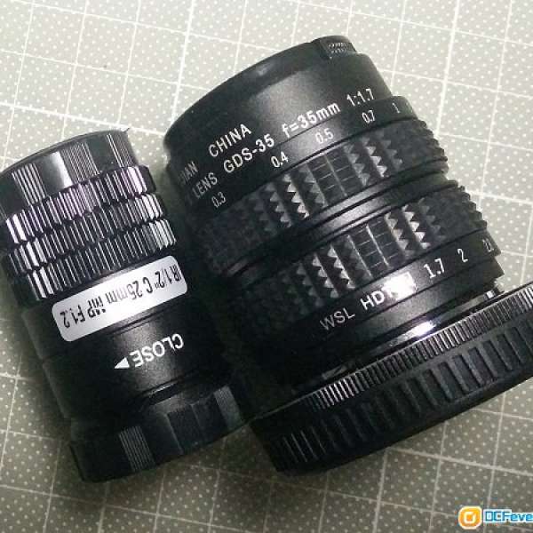 CCTV Lens 35mm F1.7 & 25mm F1.2