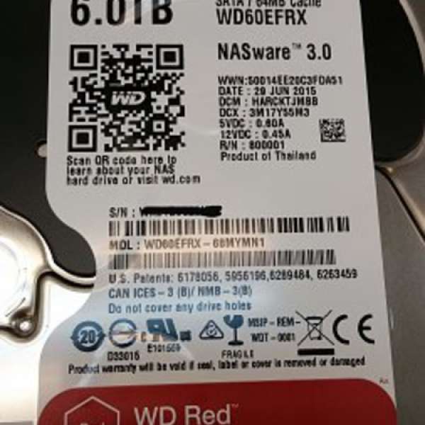 Western Digital Red 6TB for NAS WD60EFRX hard disk