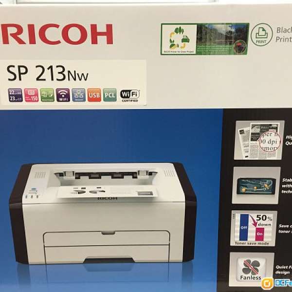 RICOH SP 213Nw 黑白鐳射打印機 全新未開盒