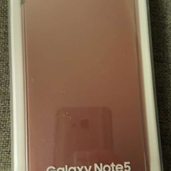 全新 鏡面 Samsung Galaxy Note5 原廠 clear view cover Case 粉紅色