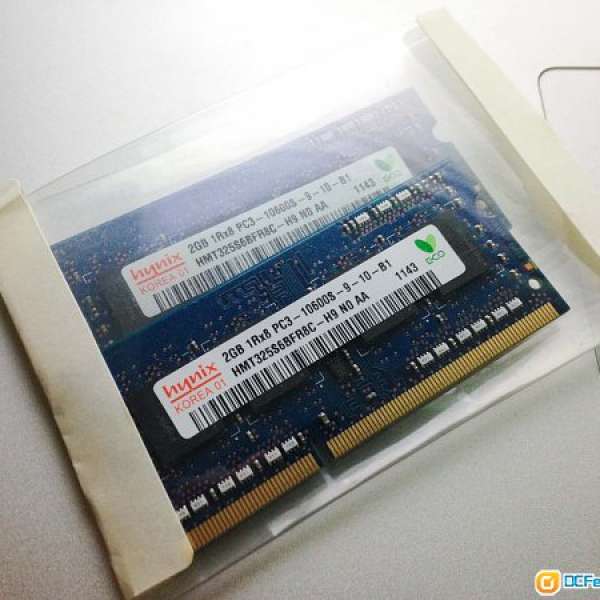(Notebook/macbook)Hynix 2GB DDR3-1333 1.5V CL9 兩條
