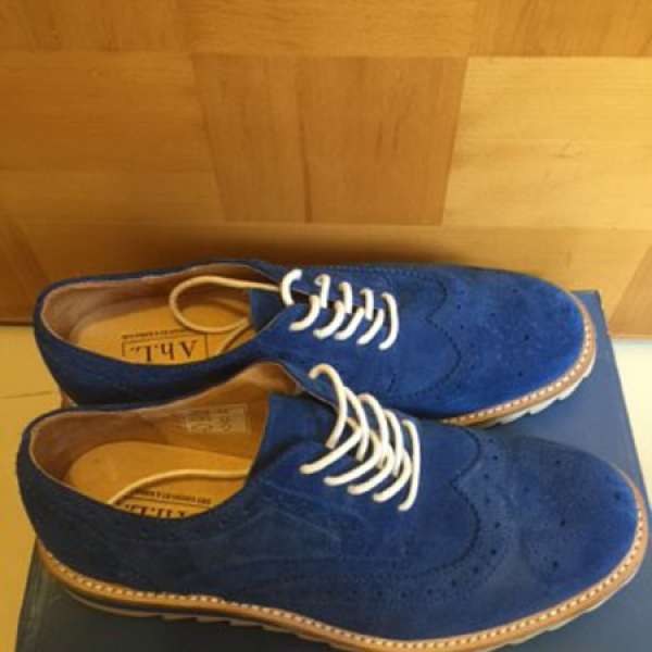 寶藍色A.C.L全新英倫紳士休閒皮鞋