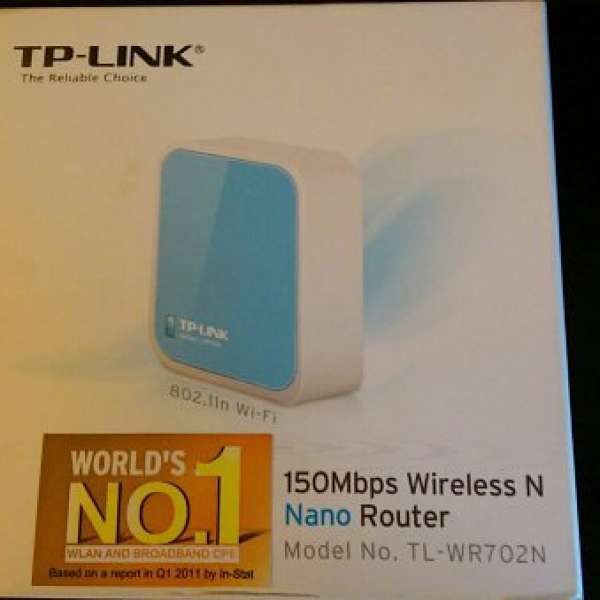 (二手有盒全套)TP-LINK TL-WR702N 150Mbps Wireless N Nano Router