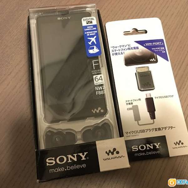 90%新 行貨Sony Walkman NWZ-F887 64GB MP3 黑色 + WM-PORT (USB轉接頭)