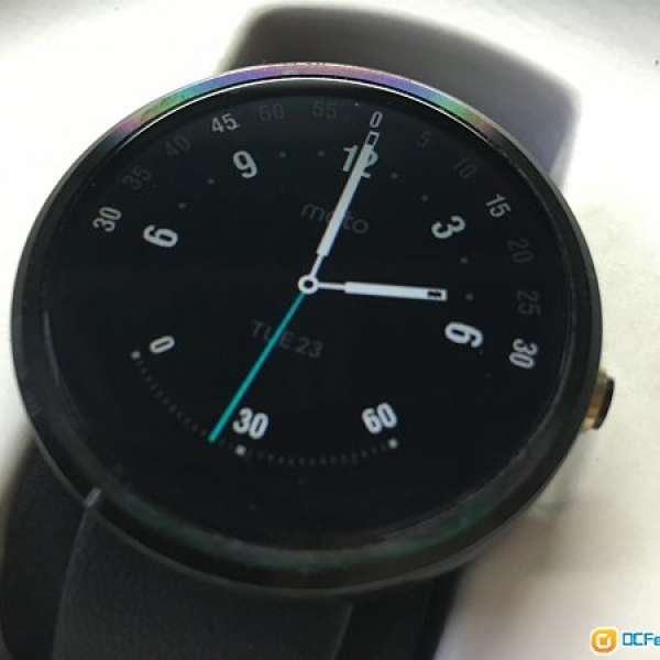 Motorola Moto 360 智能手錶 一代 皮帶黑色 連 錶耳
