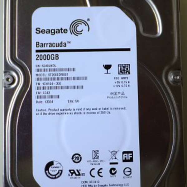 (壞) Seagate 2TB HDD