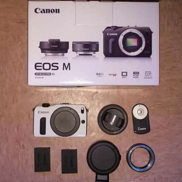 行貨2電Canon EOS M + 22mm kit + EF-M adapter + Leica M adapter
