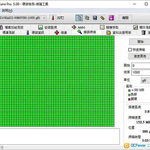 WD GREEN 3.5" 1TB 7200RPM SATA III HDD (6xxx小時)