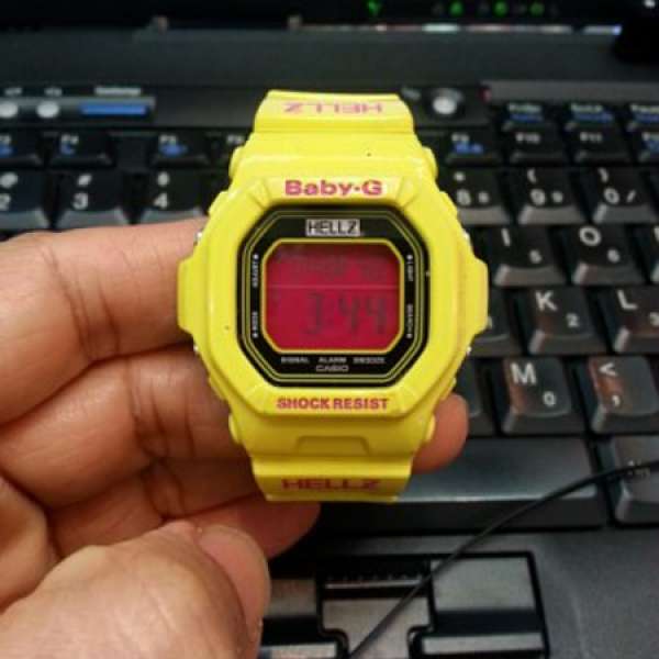 新淨 Casio Baby-G x Hellz BG-5600HZ 黃色 限量 跳字 手錶,只售HK$250(不議價)