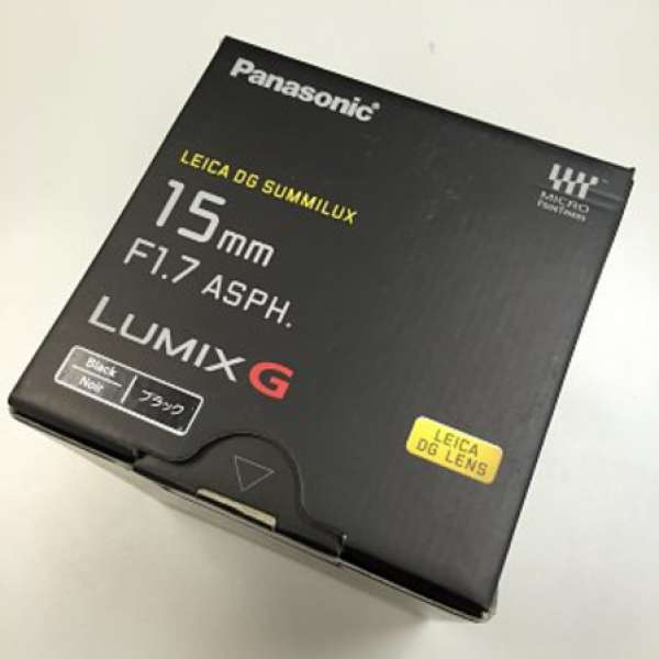 (95%新 水貨) Panasonic LUMIX G LEICA DG SUMMILUX 15mm F1.7 ASPH 黑色 m4/3