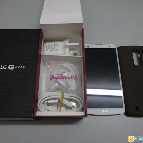 80%新 有崩及花痕 白色行貨 LG G Pro2 D838 16G 連原裝配件及單據