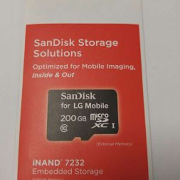 SanDisk for LG Mobile 200GB micro SDXC card class 10