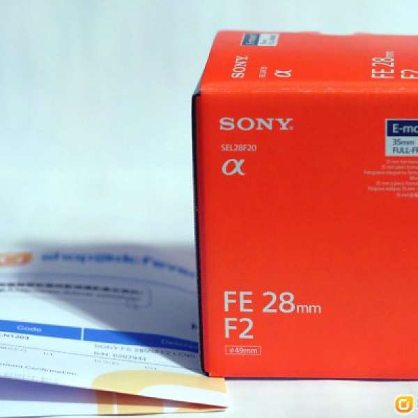 Sony SEL28F20 FE 28mm F2 全新行貨