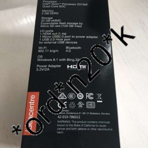 Lenovo Compute Stick HDMI ideacentre Stick 300-01IBY 九成新