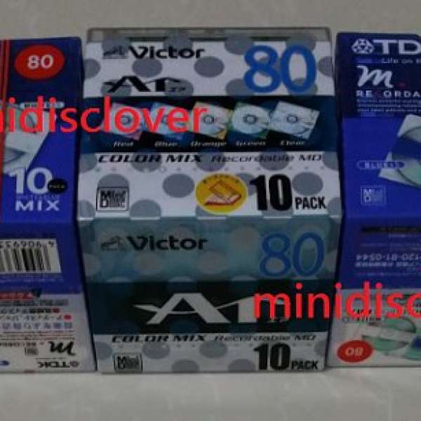 Victor AR + TDK White&Blue Mix Minidisc MD 80 3packs