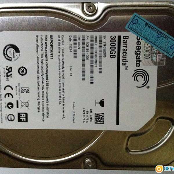 讓: 100% work "Seagate" Barracuda 3TB HD