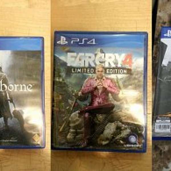 PS4 Farcry4, Bloodborne ,Blade arcus , 梟雄, 第二之子