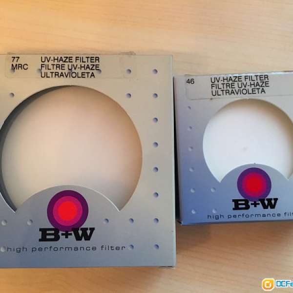 46mm, 77mm B+W UV Haze Filter