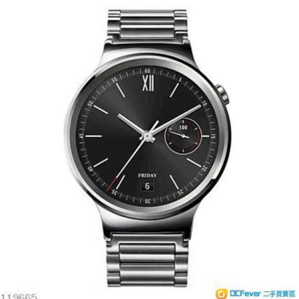 99%新 美水Huawei Watch ( 銀鋼帶）android watch 42mm 1.4寸