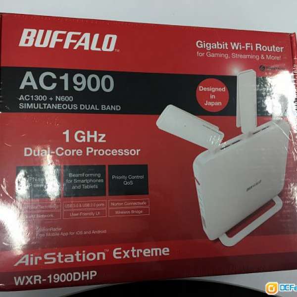 售Buffalo Router WXR-1900DHP AC GBE ROUTER, 全新, 有保養