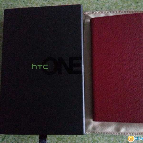 全新HTC  原裝棗紅色真皮折疊式皮套  型號 :  HTC One mini